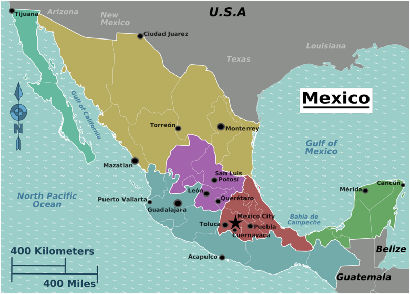 Fichier:Mexico regions map.png