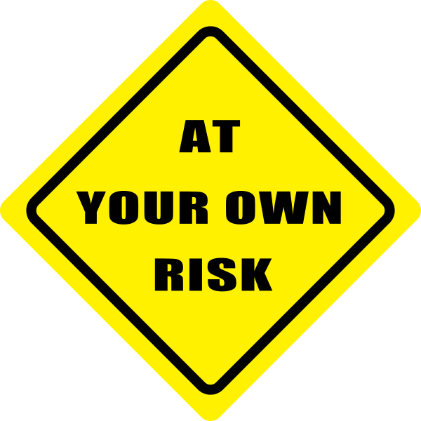 Fichier:AT YOUR OWN RISK.svg